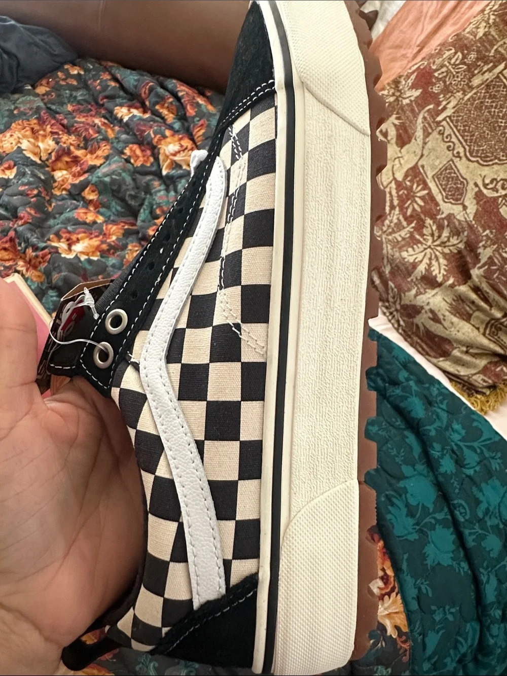 Vans Old Skool Checkerboard Slip-On - Black & White - Picture 5 of 8